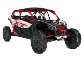 ORV-SSV-MY25-MaverickX3-MAX-XRC72-TurboRR-Hybrid-White-Legion-Red-SKU0009MSM00-Studio-34FR-NA